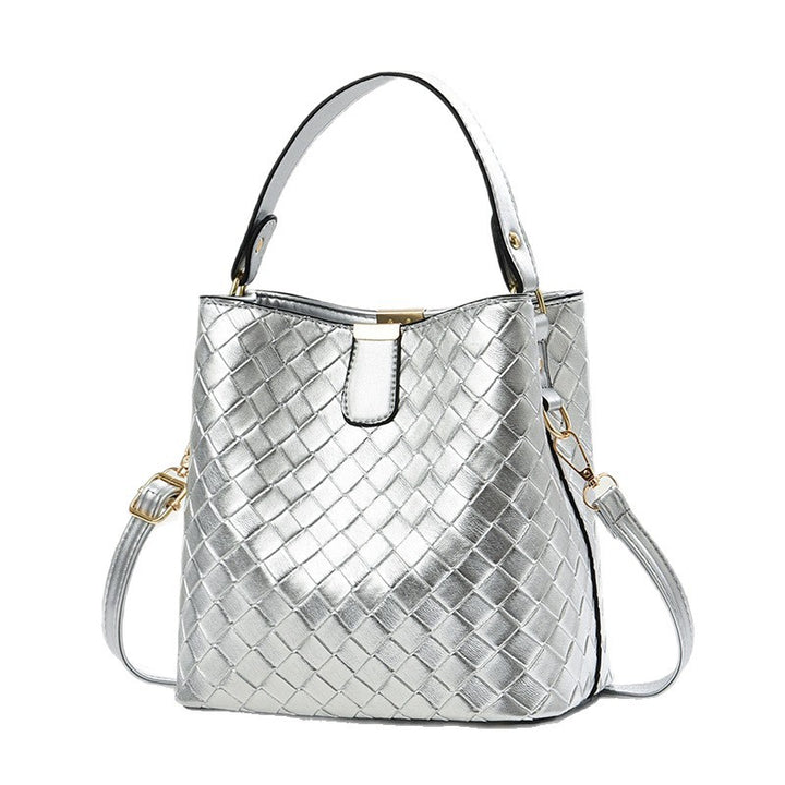 Damen elegante Umhängetasche mit strukturierter Metallic-Oberfläche Nord Taschen