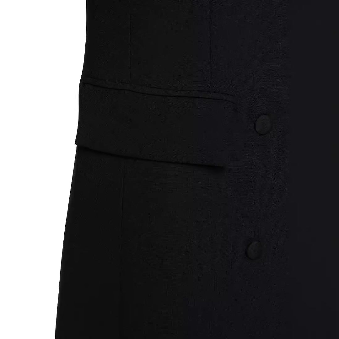 Damen Doppeltreihiger Maxi-Blazer-Mantel mit schlanker Silhouette Nord Taschen