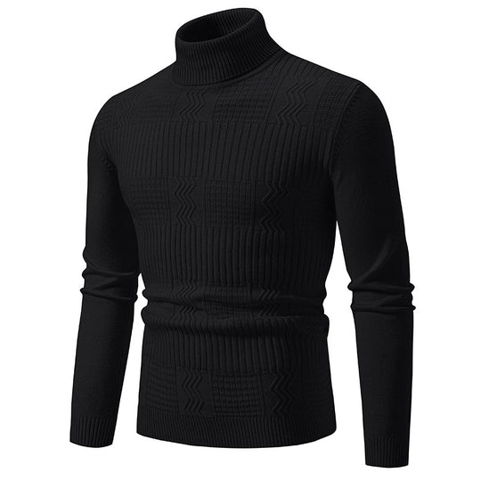 Herren Rollkragenpullover mit Strukturstrick und körpernaher Silhouette Nord Taschen