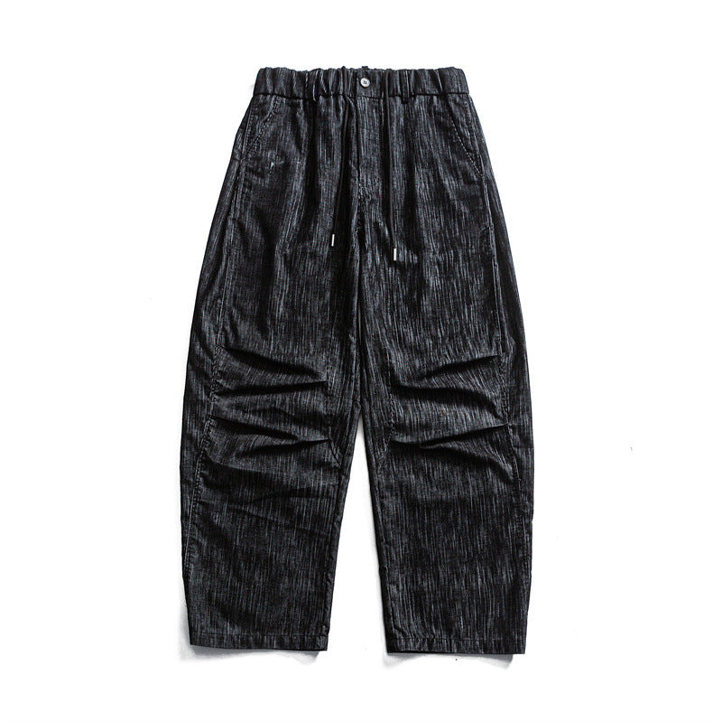 Herren weite Cordhose im Workwear‑Look mit elastischem Bund, Kordelzug und Kniefalten Nord Taschen