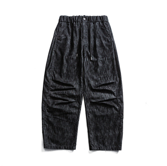Herren weite Cordhose im Workwear‑Look mit elastischem Bund, Kordelzug und Kniefalten Nord Taschen