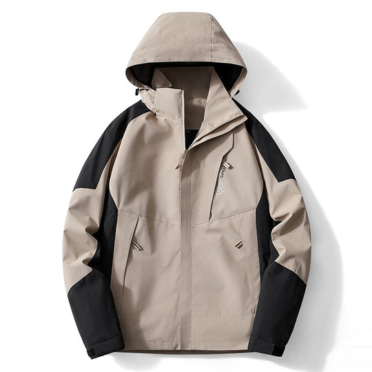 Herren Colorblock Softshell-Trekkerjacke mit Kapuze, verdeckten Reißverschlüssen und seitlichen Eingrifftaschen Nord Taschen