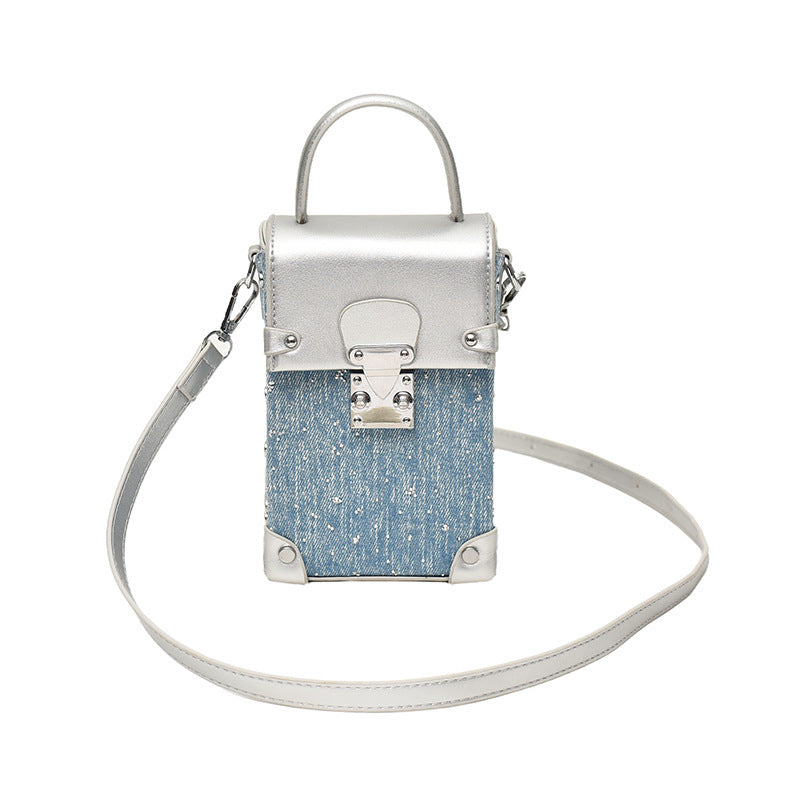 Damen Mini Bag mit Metallic-Oberfläche und Jeans-Akzenten Nord Taschen