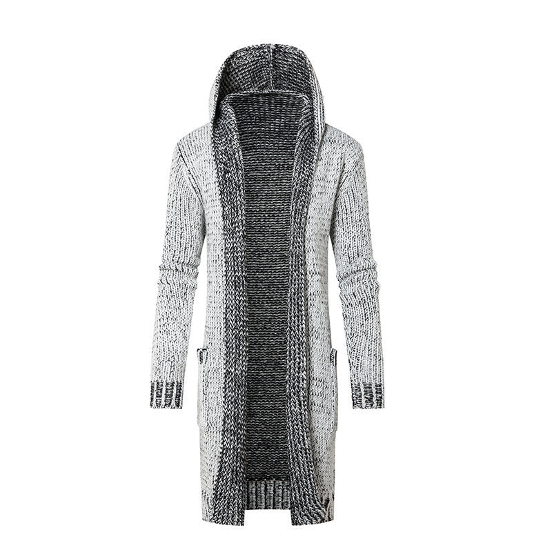 Damen Langer Kapuzen‑Strickcardigan mit tiefer Rippenstruktur und aufgesetzten Taschen Nord Taschen