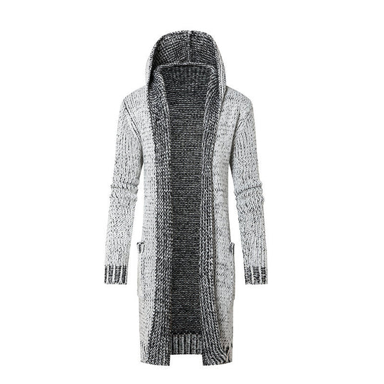 Damen Langer Kapuzen‑Strickcardigan mit tiefer Rippenstruktur und aufgesetzten Taschen Nord Taschen