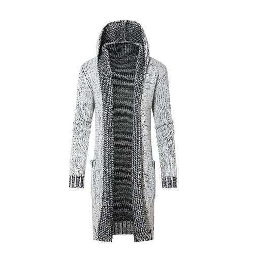 Damen Langer Kapuzen‑Strickcardigan mit tiefer Rippenstruktur und aufgesetzten Taschen Nord Taschen