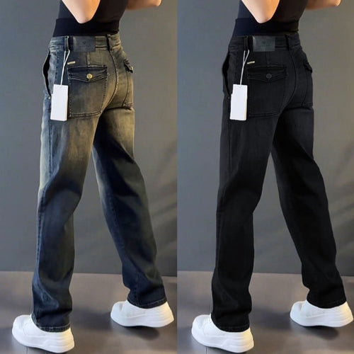Damen Modische Hohe Taille Jeans Nord Taschen