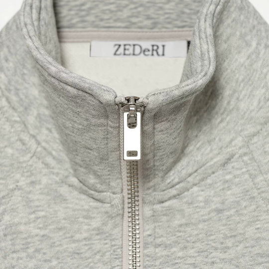 Damen Taillierter Sweatshirtcardigan mit durchgehendem Reißverschluss, Stehkragen und Raglanärmeln Nord Taschen