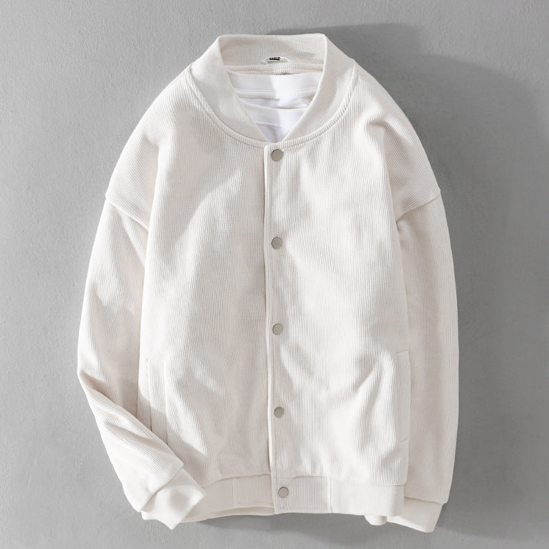Herren Cord-Collegejacke mit Druckknopfleiste und Rippbündchen Nord Taschen