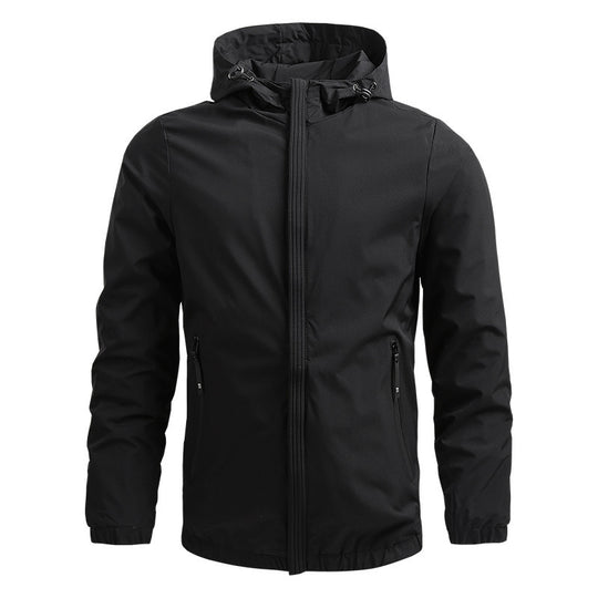 Herren Leichte Kapuzen-Windjacke mit wasserabweisender Oberfläche und verdecktem Reißverschluss Nord Taschen