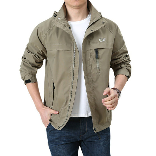 Herren Atmungsaktive Übergangs-Softshelljacke im Field‑Stil mit verdeckter Kapuze und Reißverschluss‑Brusttasche Nord Taschen