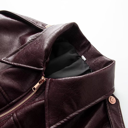 Damen Kurzjacke im Corsagenstil aus Lederoptik mit betonten Schultern Nord Taschen