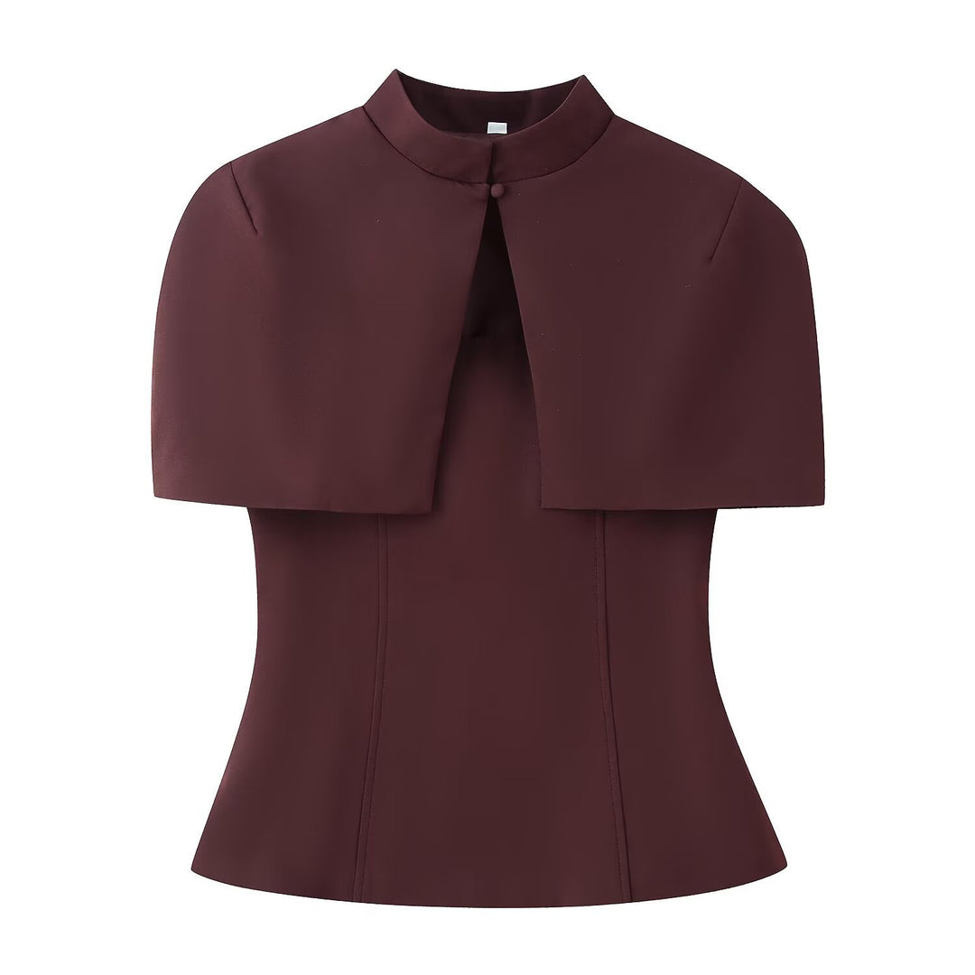 Damen Top mit Capelet-Überwurf und taillierter Peplum‑Silhouette Nord Taschen