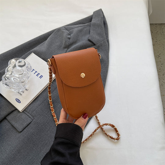 Damen Umhängetasche aus hochwertigem Leder mit elegantem Klappverschluss Nord Taschen