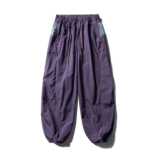 Damen Weite Ripstop-Ballon-Jogginghose mit Tunnelzug, Reißverschlusstaschen und elastischen Bündchen Nord Taschen