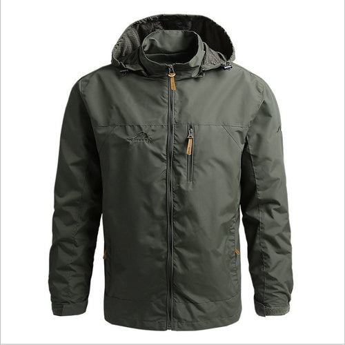 Herren Leichte wasserabweisende Kapuzen‑Windjacke mit Brusttasche und verstellbarem Saum Nord Taschen