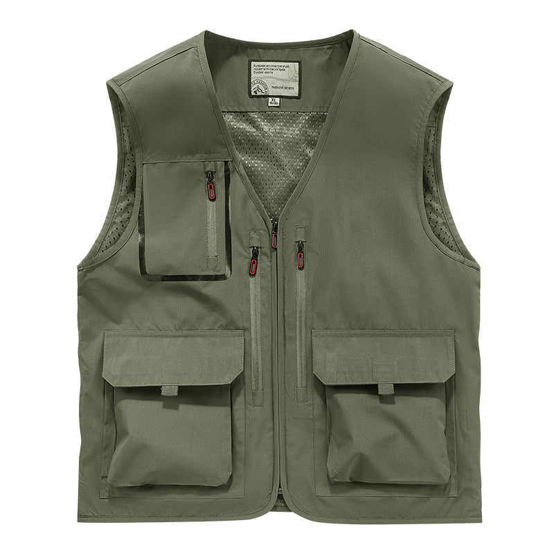 Herren Multifunktionale Outdoor-Utilityweste mit Mesh-Innenfutter und Mehrfach-Taschen Nord Taschen