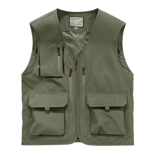 Herren Multifunktionale Outdoor-Utilityweste mit Mesh-Innenfutter und Mehrfach-Taschen Nord Taschen
