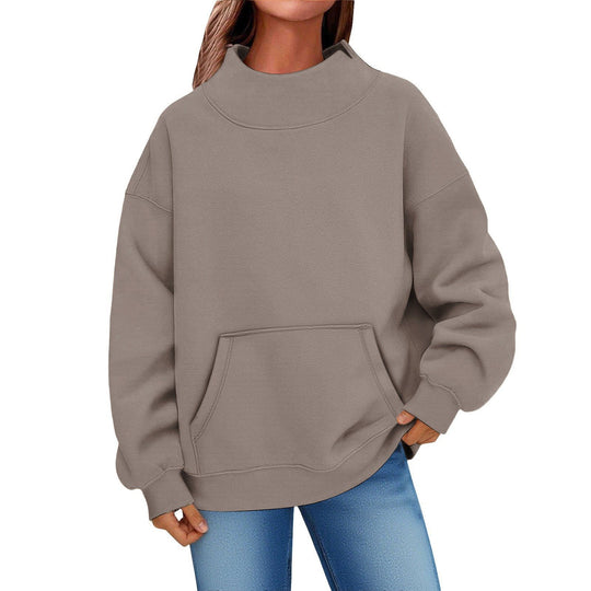Damen Oversized Hoodie mit Stehkragen und Kängurutasche Nord Taschen