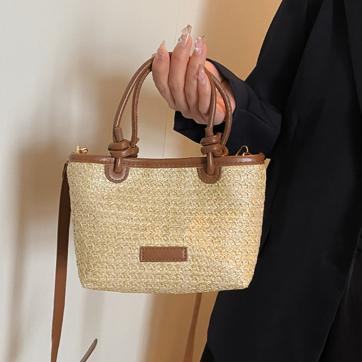 Damen Handtasche mit geflochtenem Design und abnehmbaren Schulterriemen Nord Taschen