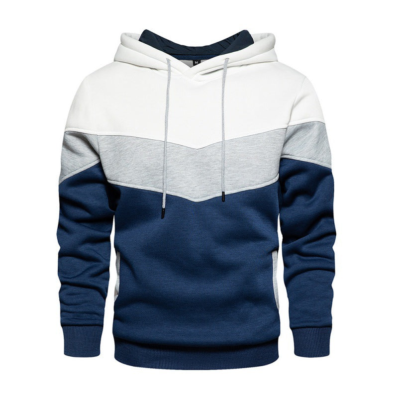 Herren Kapuzenpullover mit kontrastierenden Farbblöcken und weichem Innenfutter