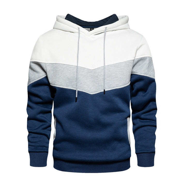 Herren Kapuzenpullover mit kontrastierenden Farbblöcken und weichem Innenfutter
