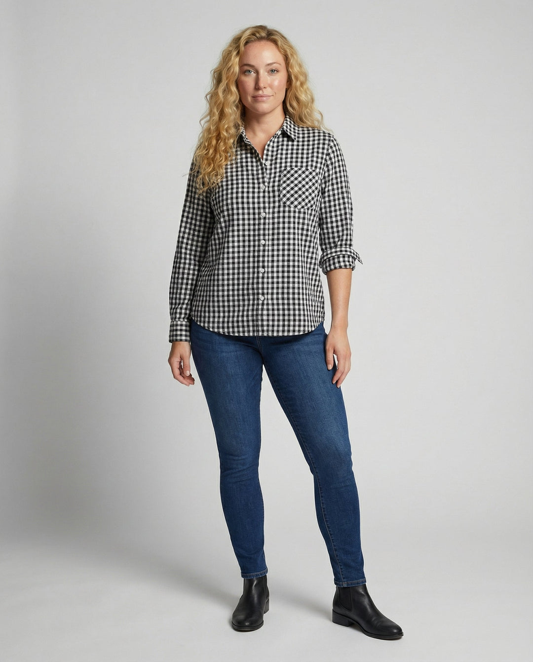 Damen Kariertes Hemd Oversize