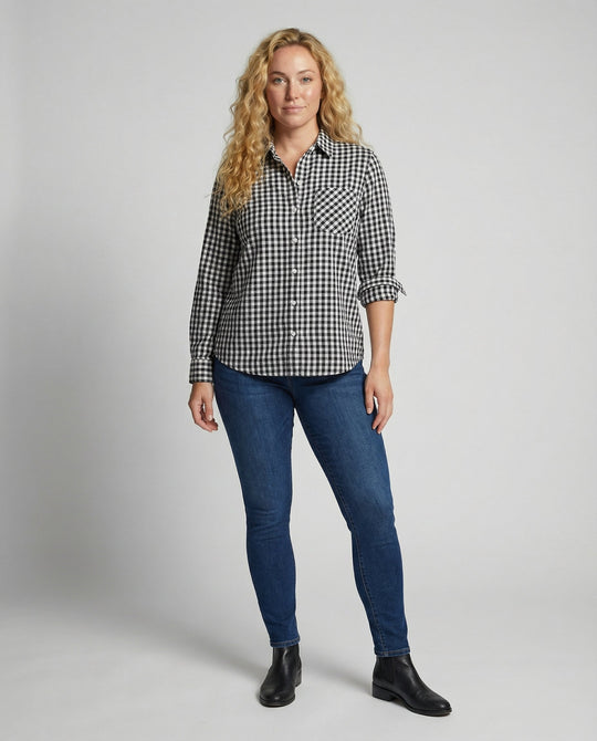 Damen Kariertes Hemd Oversize
