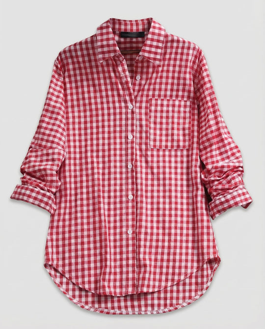 Damen Kariertes Hemd Oversize