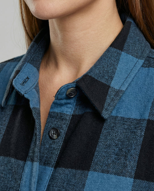 Lässige Damen Karo-Longbluse