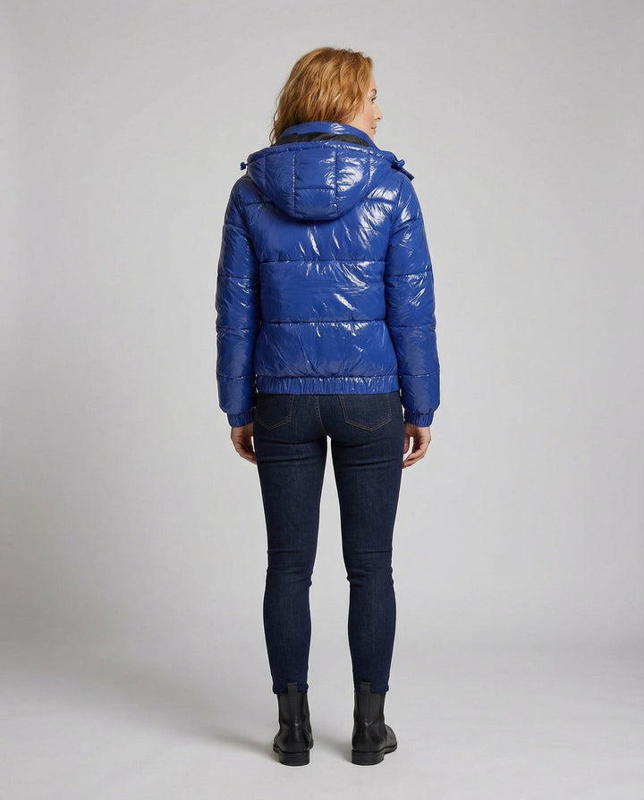 Hochglänzende Damen Steppjacke