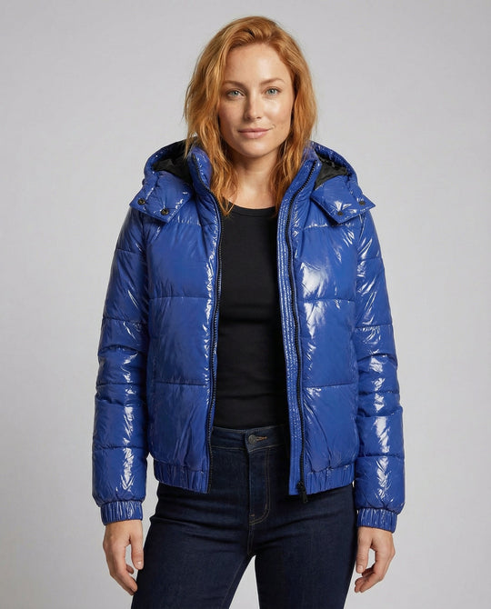 Hochglänzende Damen Steppjacke