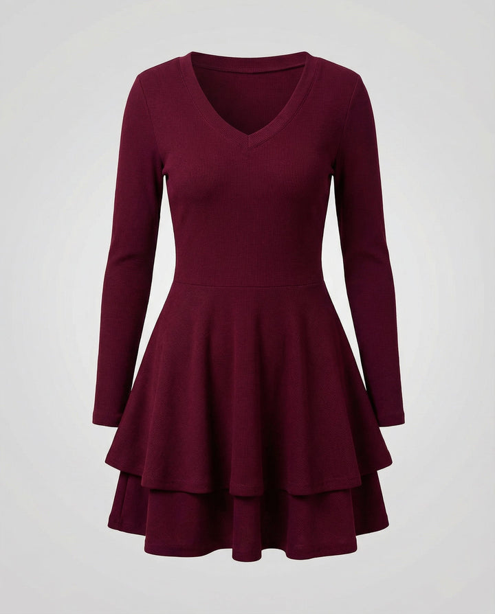 Damen Wickelkleid Rüschen