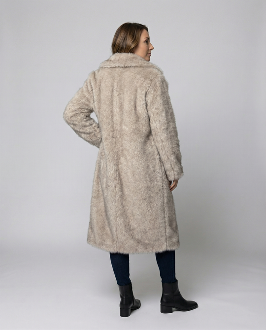 Luxuriöser Damen Kunstpelzmantel