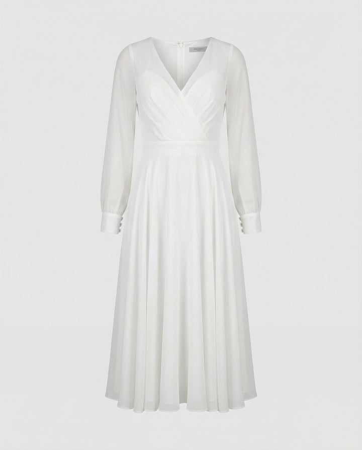 Elegantes Chiffon Flatterkleid Damen