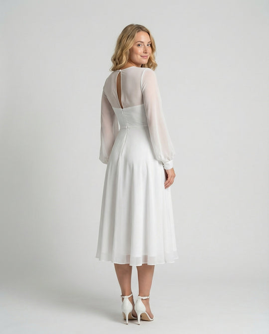 Elegantes Chiffon Flatterkleid Damen