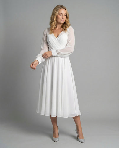 Elegantes Chiffon Flatterkleid Damen