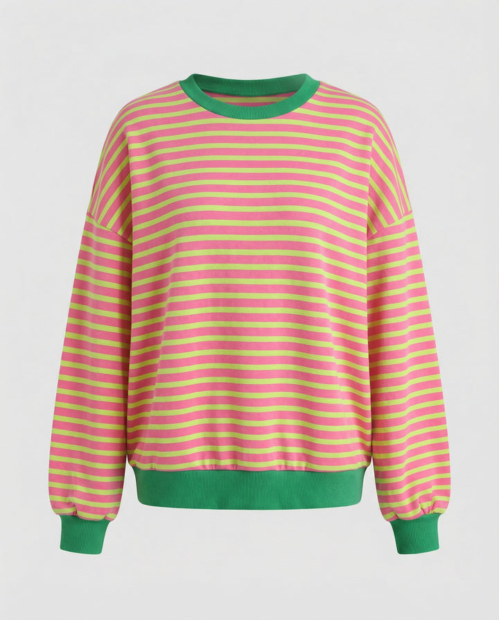 Boxy Sweatshirt Damen Gestreift