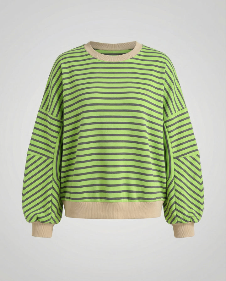 Boxy Sweatshirt Damen Gestreift