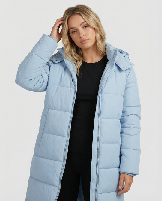 Taillierter Damen Steppmantel Winter