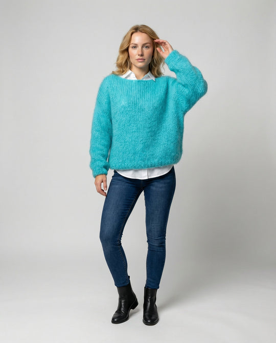 Oversized Pullover U Boot Ausschnitt