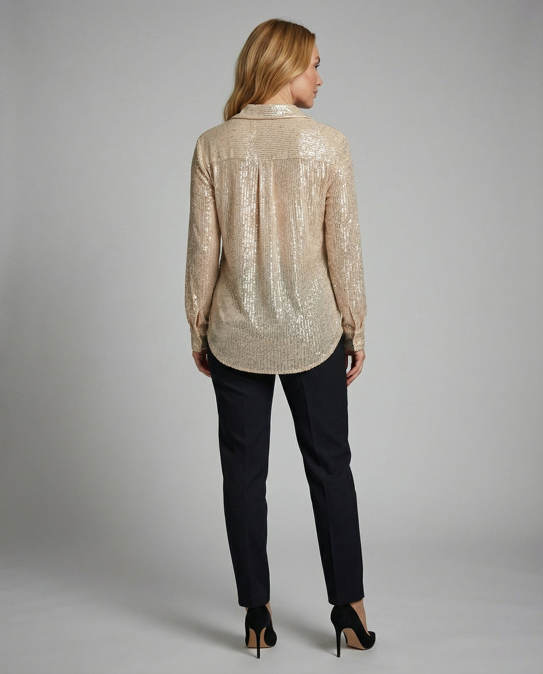 Glitzernde Oversize Bluse Damen