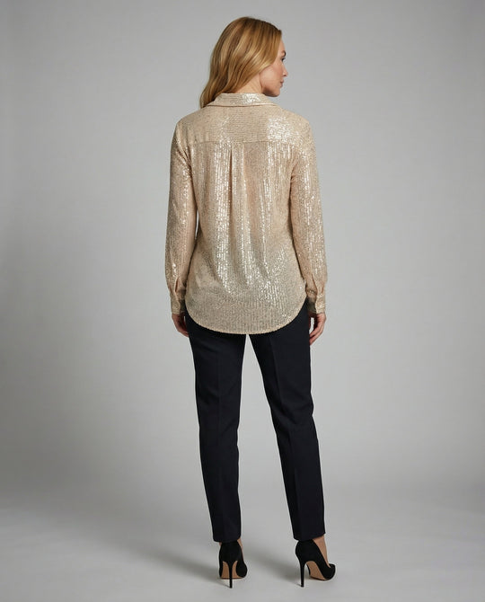 Glitzernde Oversize Bluse Damen