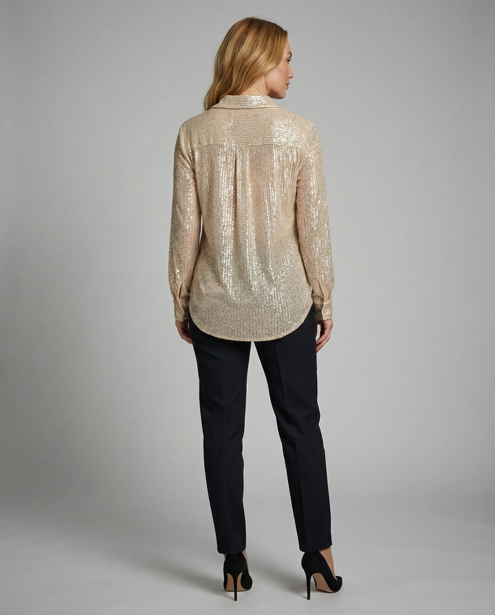Glitzernde Oversize Bluse Damen