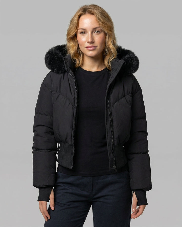 Stylische Warme Cropped Daunenjacke Damen