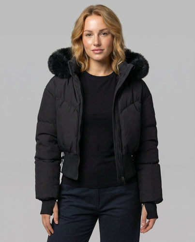 Stylische Warme Cropped Daunenjacke Damen