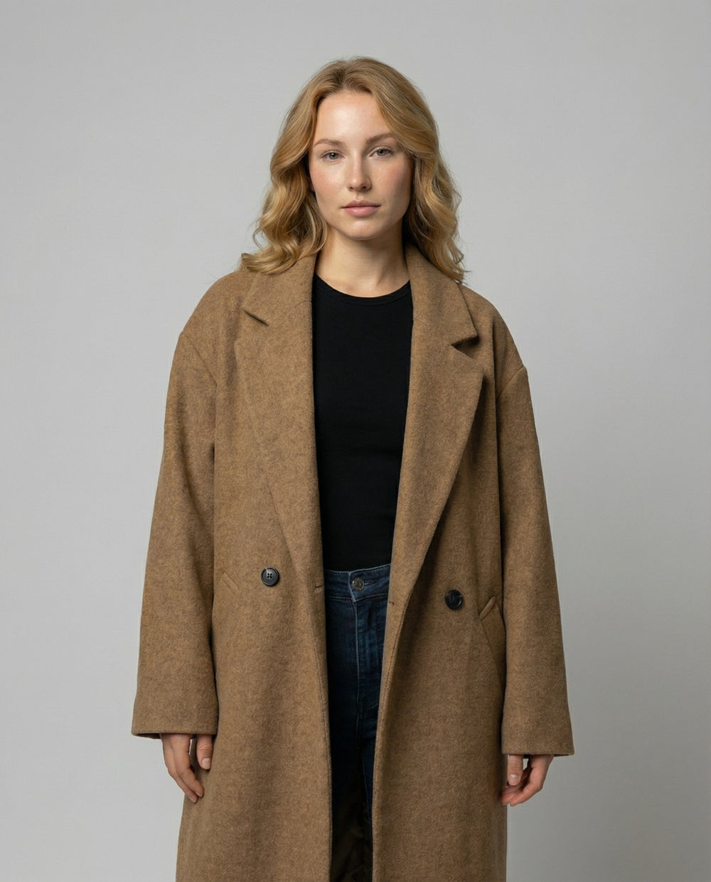 Eleganter Oversized Wollmantel Damen
