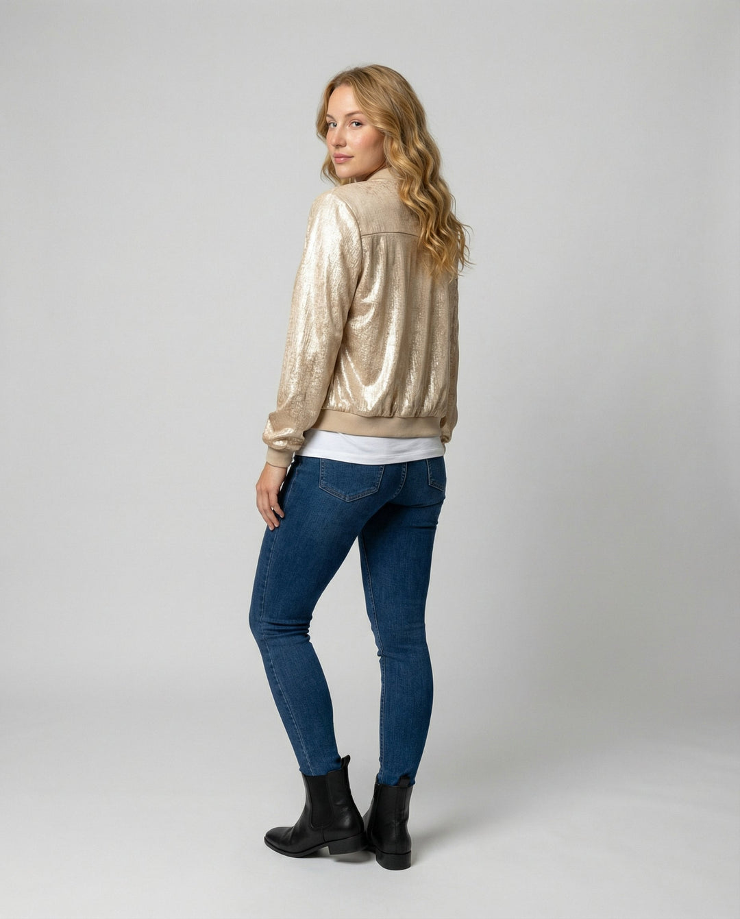 Glänzende Bomberjacke Damen