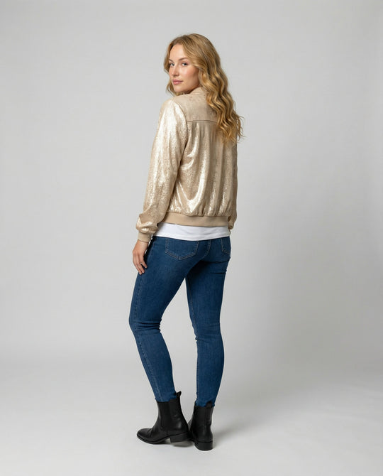 Glänzende Bomberjacke Damen