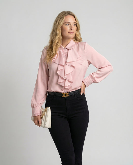 Damen Bluse Rüschen Eleganz